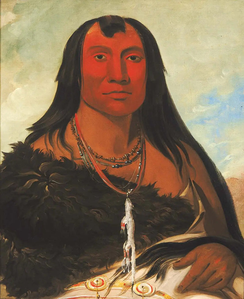 Cháh-ee-chópes, Quatre Loups, en ledsen chef - George Catlin