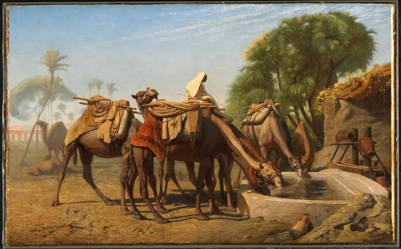 Kameler vid vattenhålet - Jean-Léon Gérôme