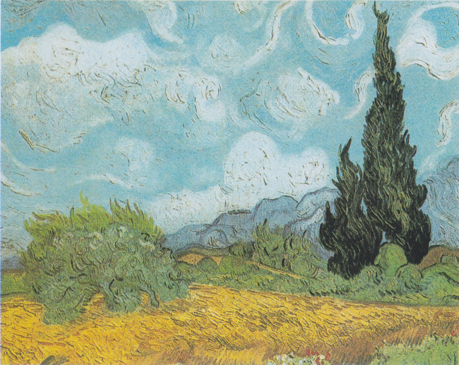 Vetefält med cypress - Vincent van Gogh