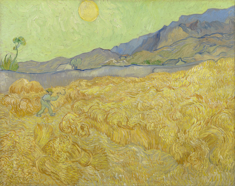 Veteåker med en skördetröska - Vincent van Gogh