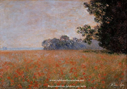 Champ d'avoine aux coquelicots - Tableau Monet - Reproductions de tableaux et peintures haut de gamme