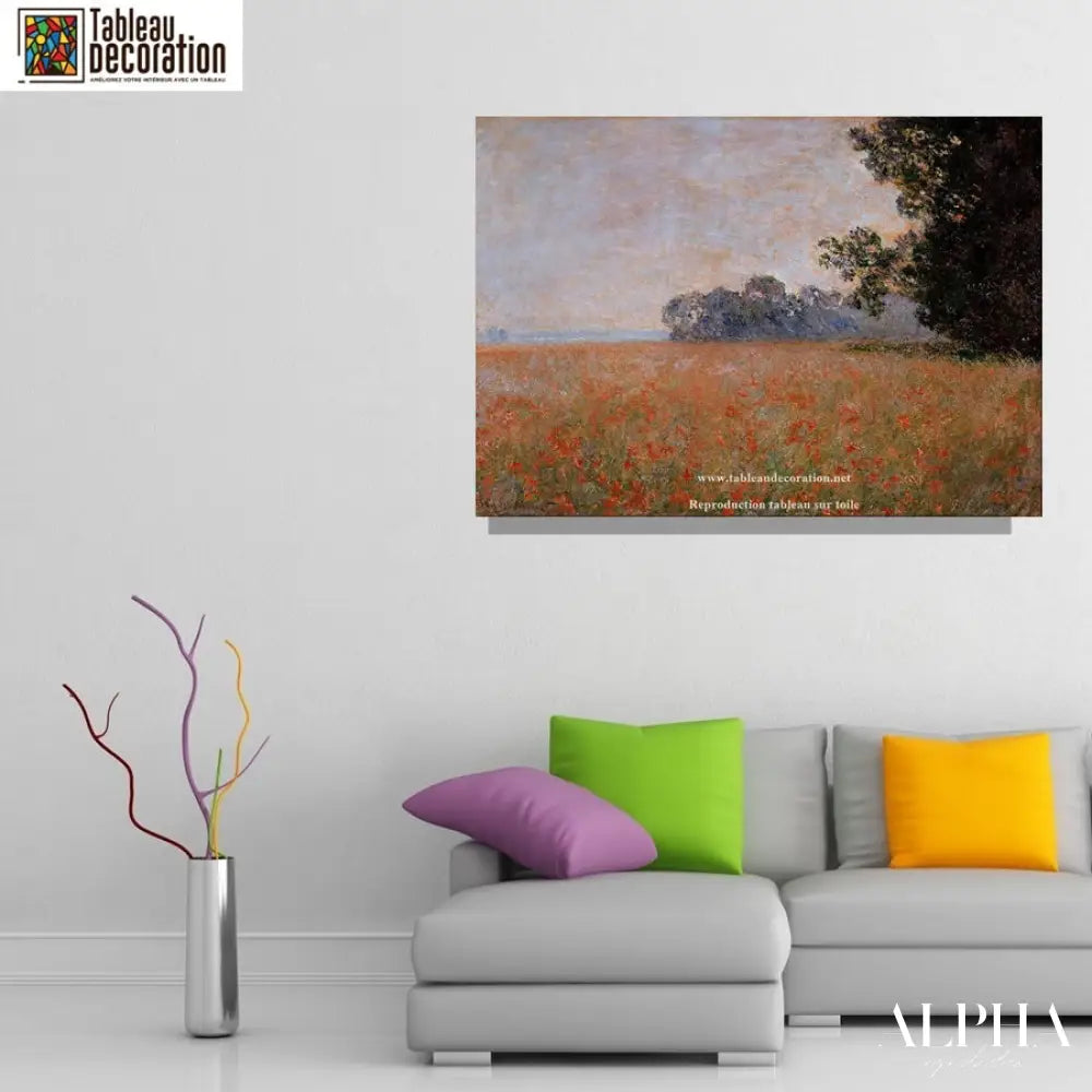 Champ d'avoine aux coquelicots - Tableau Monet - Reproductions de tableaux et peintures haut de gamme