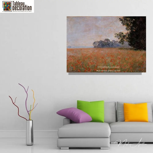 Champ d'avoine aux coquelicots - Tableau Monet - Reproductions de tableaux et peintures haut de gamme