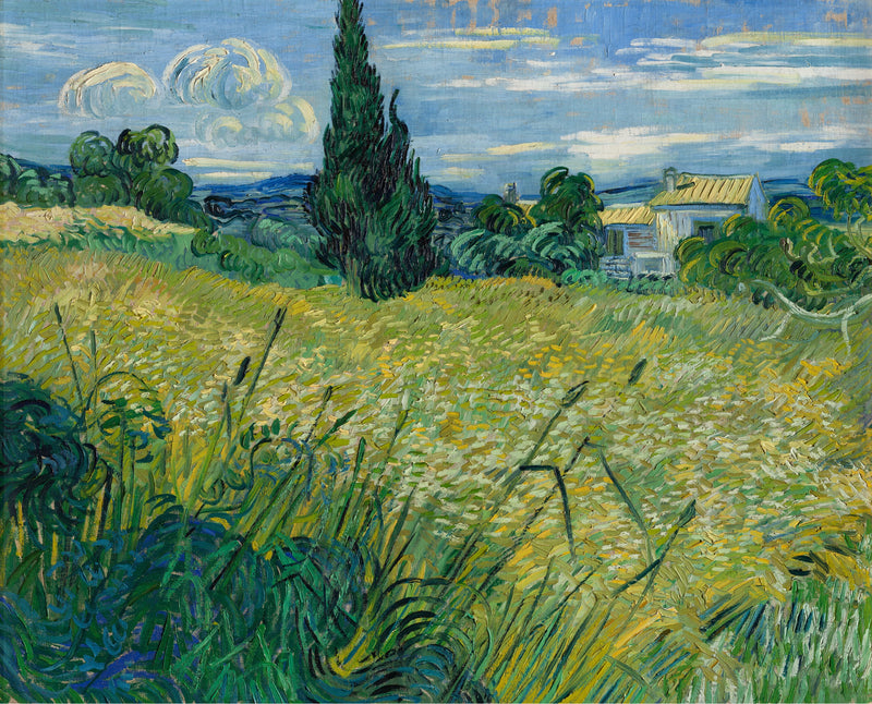 Den gröna vetemarken med cypress - Vincent van Gogh