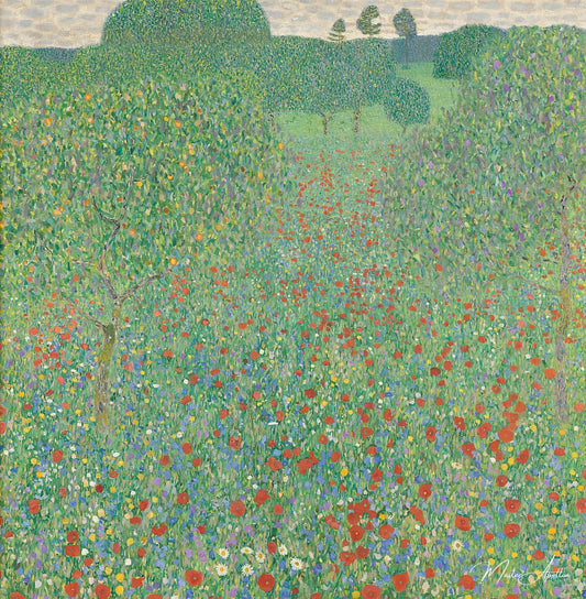 Champ de coquelicots - Gustav Klimt - Reproductions de tableaux et peintures haut de gamme