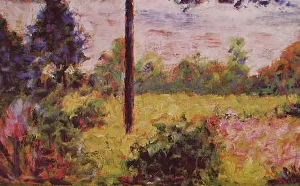 Trädgårdar i Barbizon - Georges Seurat