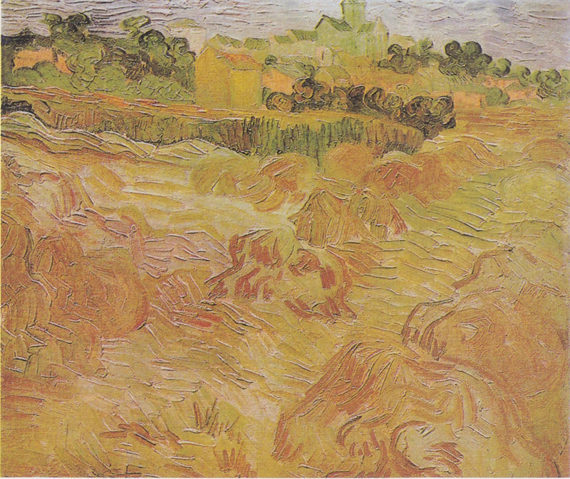 Vetefält med Auvers i bakgrunden - Vincent van Gogh