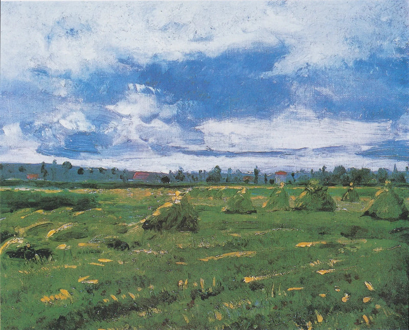 Veteåkrar med högar - Vincent van Gogh