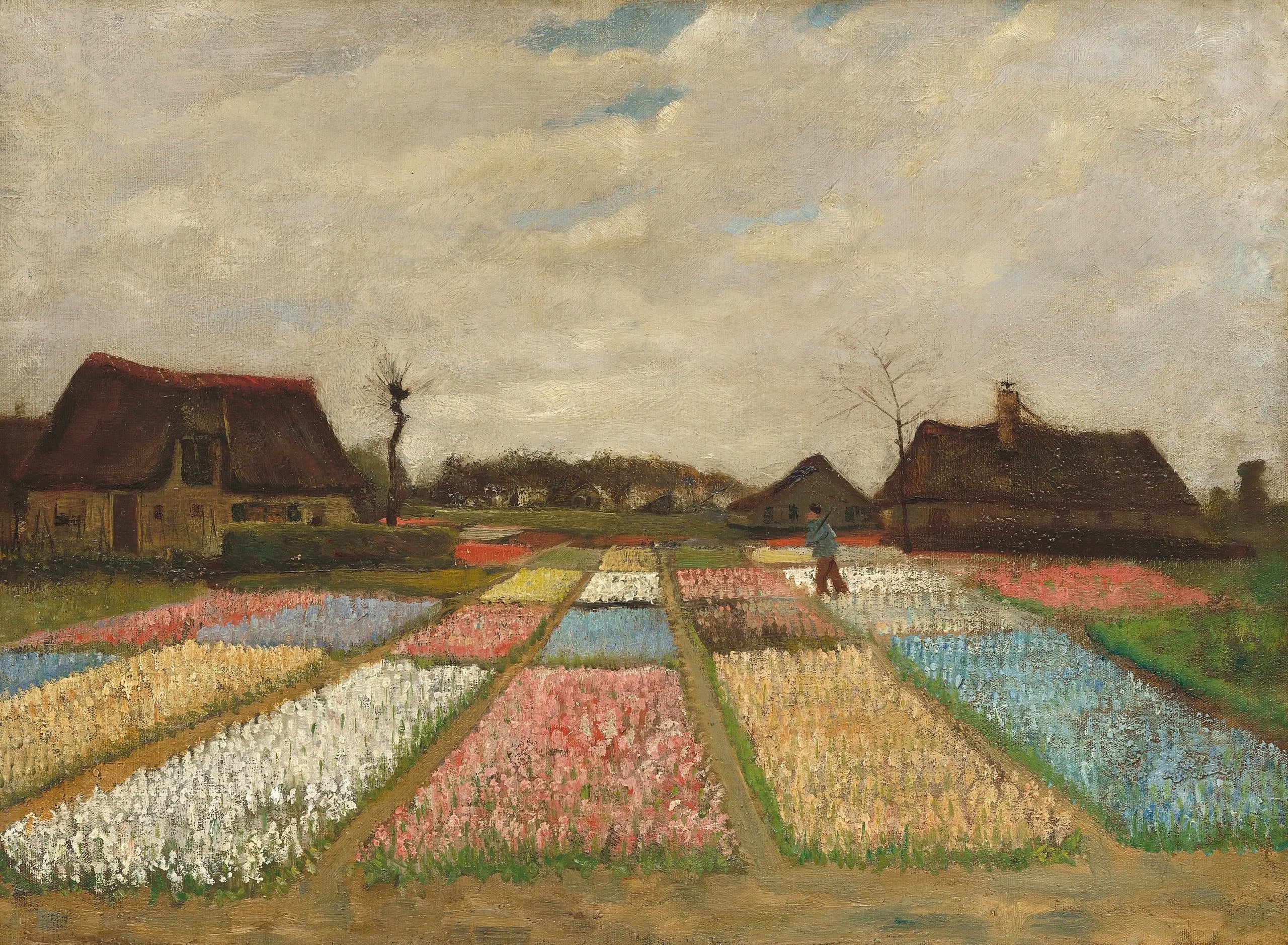 Reproduction du tableau « Champs de fleurs en Hollande - Vincent van Gogh » par Alpha Reproduction en peinture à l’huile