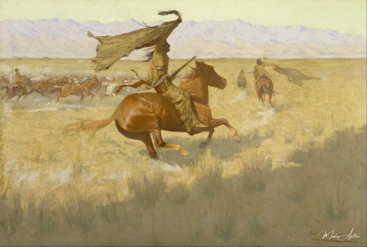 Changement de propriétaire (Le Stampede ; Les voleurs de chevaux) - Frederic Remington - Reproductions de tableaux et peintures haut de gamme