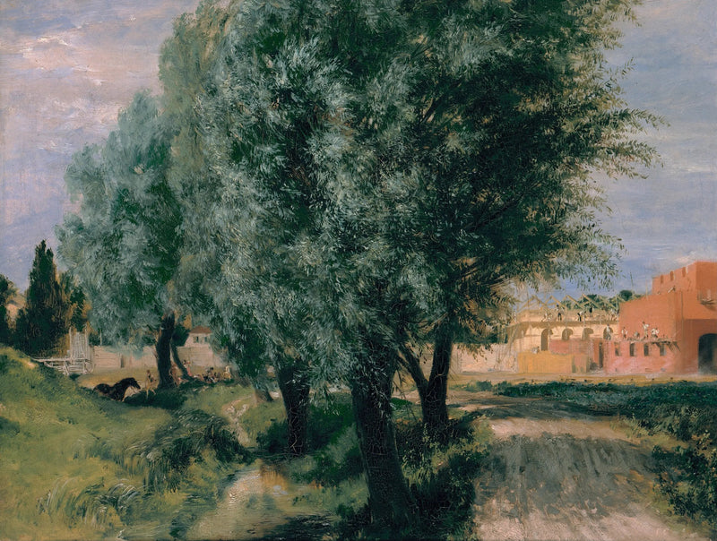 Byggarbetsplats med videk - Adolph von Menzel