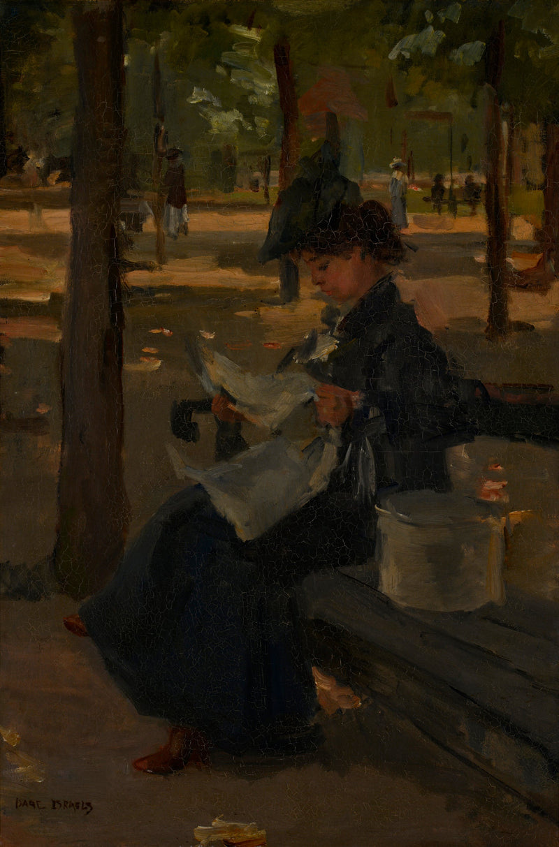 Hattmakare i en park - Isaac Israëls