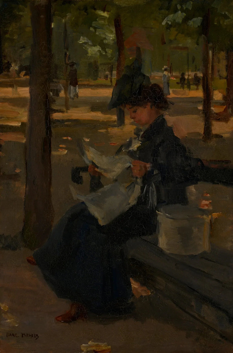 Hattmakare i en park - Isaac Israëls
