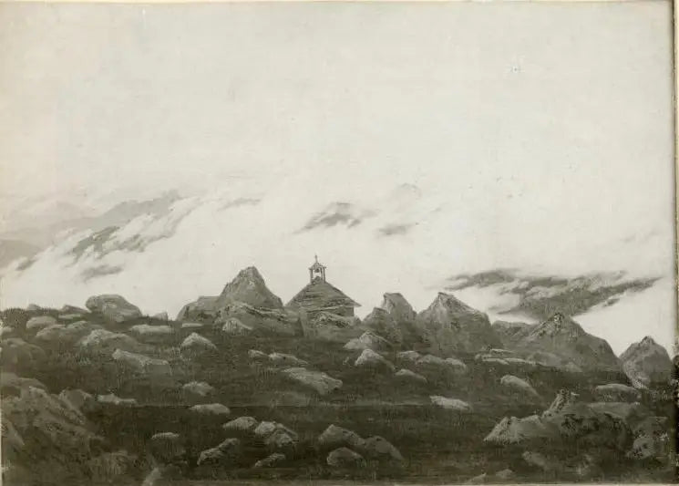 Bergkapell i dimman - Caspar David Friedrich