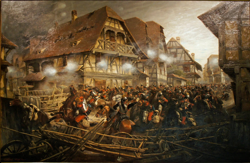 Tjänstgöring vid 9:e cuirassierregementet i byn Morsbronn - Édouard Detaille