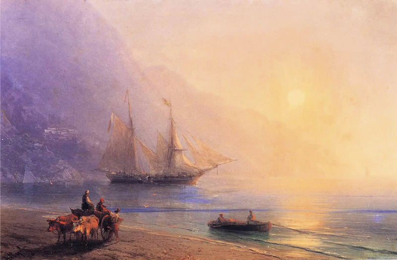 Lastning av förnödenheter utanför Krim-kusten - Ivan Aivazovskij