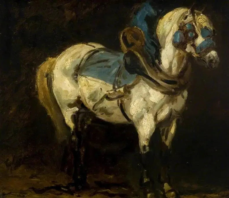 Grå laddare med blå selen - Théodore Géricault