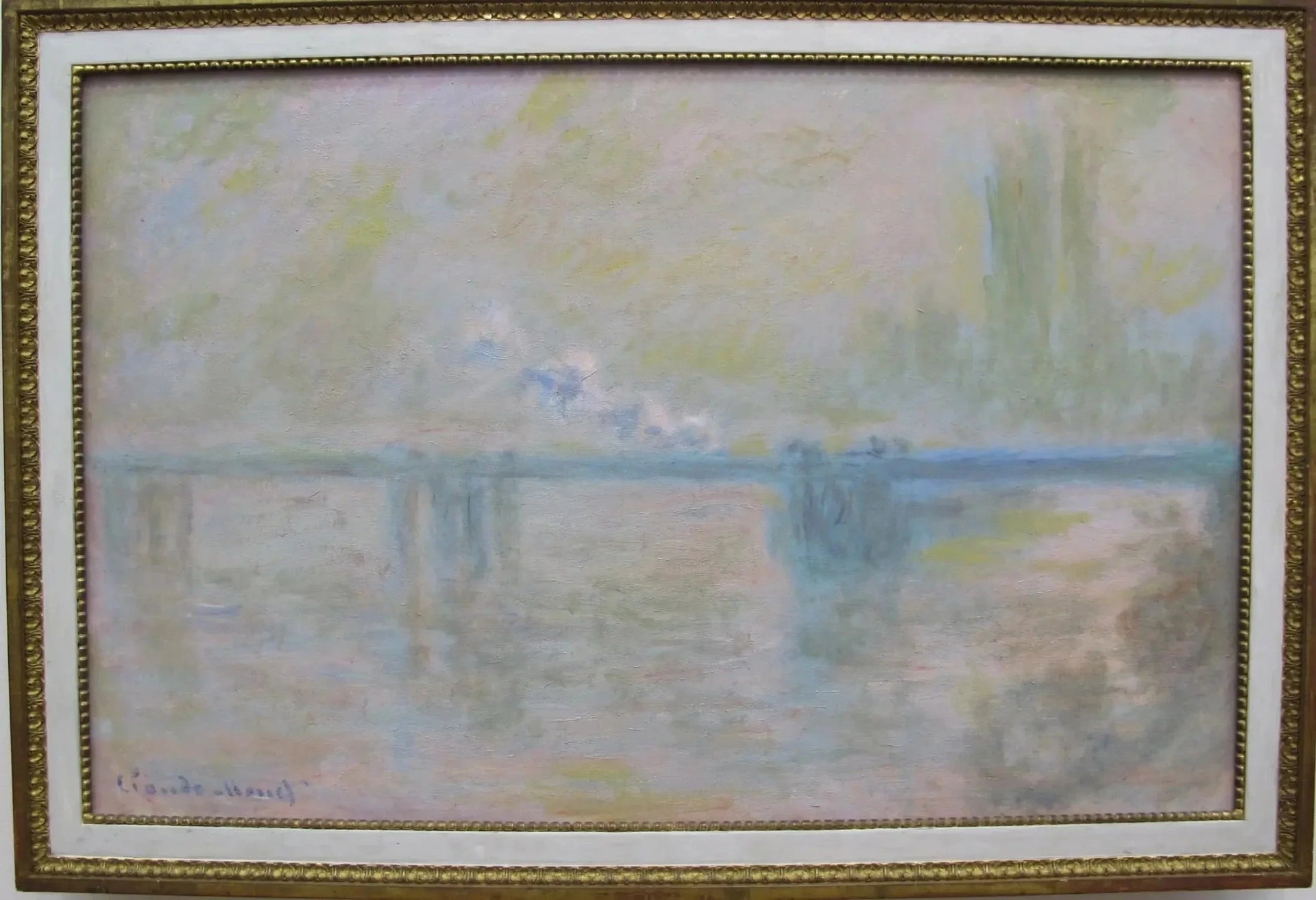 Charing-Cross Bridge W1525 de Claude Monet présenté avec son encadrement