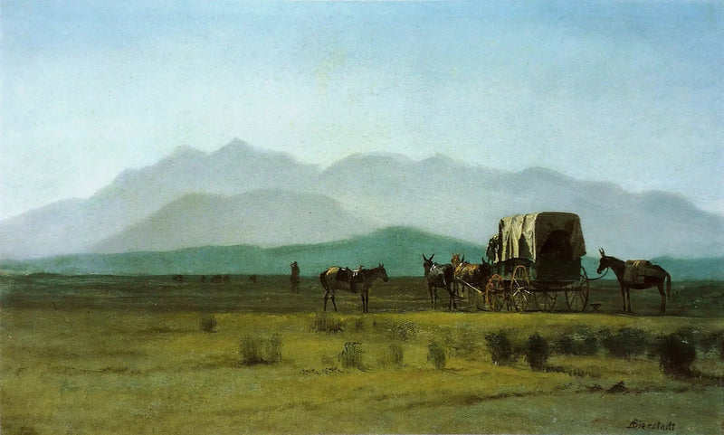 Landmålarvagnen i Klippiga bergen - Albert Bierstadt