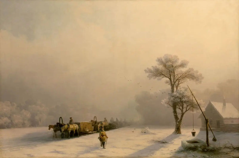Vintervagnar på väg - Ivan Aïvazovski