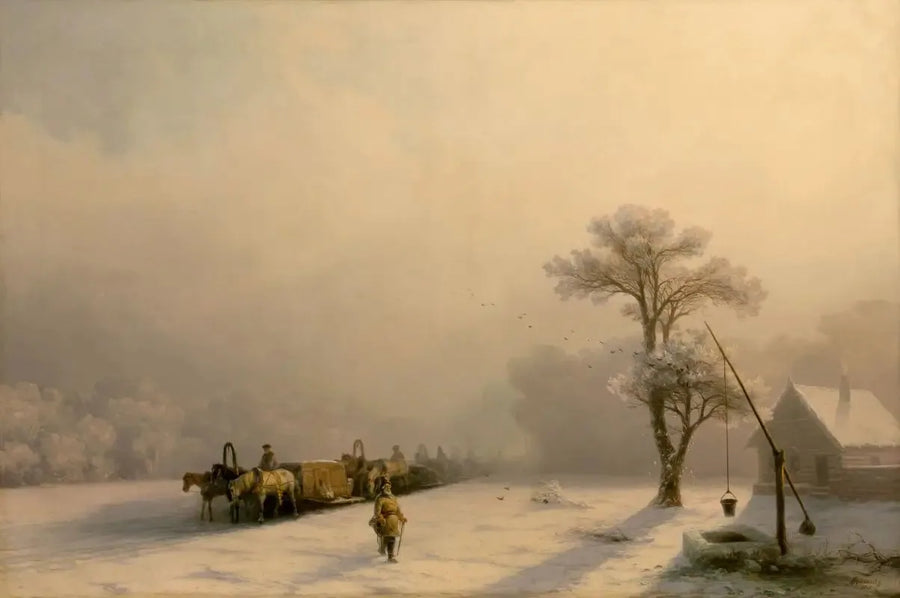 Vintervagnar på väg - Ivan Aïvazovski