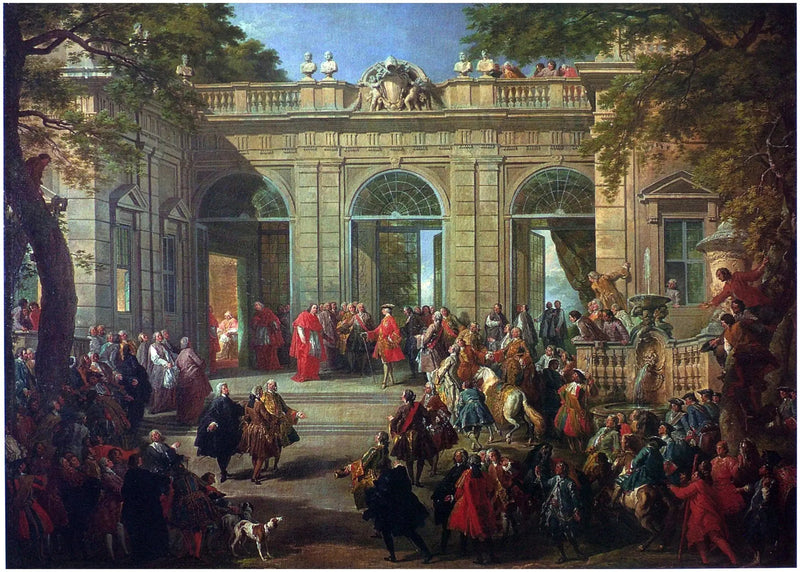 Charles de Bourbon som besöker påven Benedikt XIV på Café du Quirinal - Giovanni Paolo Panini