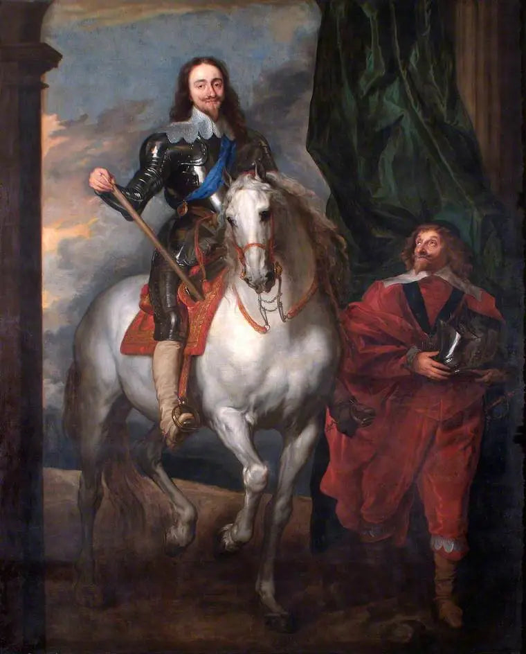 Karl I (1600-1649) på häst med Monsieur de Saint-Antoine - Antoine van Dyck