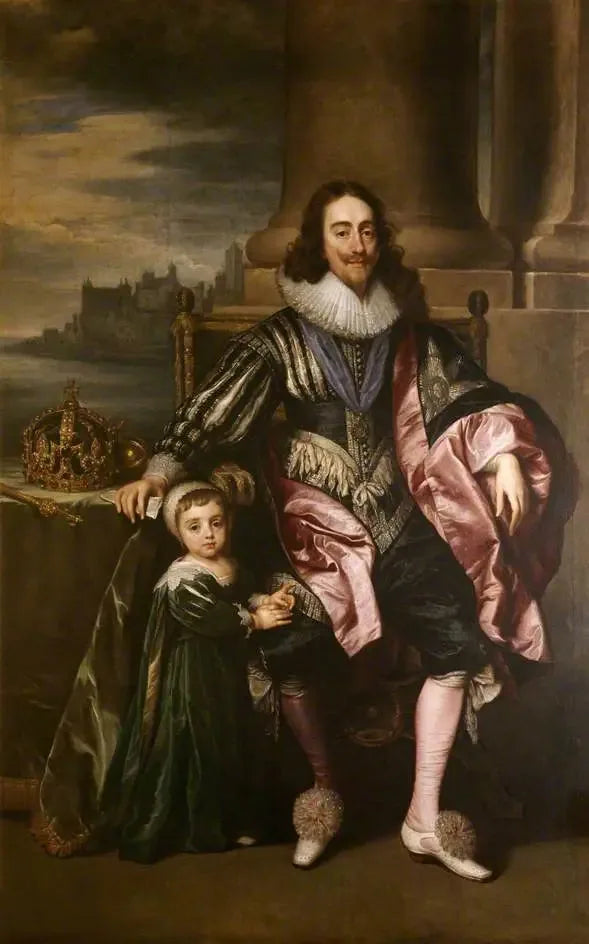 Karl I (1600-1649) och prins Charles (1630-1685) - Antoine van Dyck