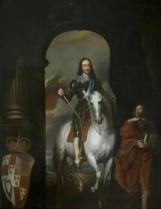 Karl I (1600-1649), på en vit häst - Antoine van Dyck