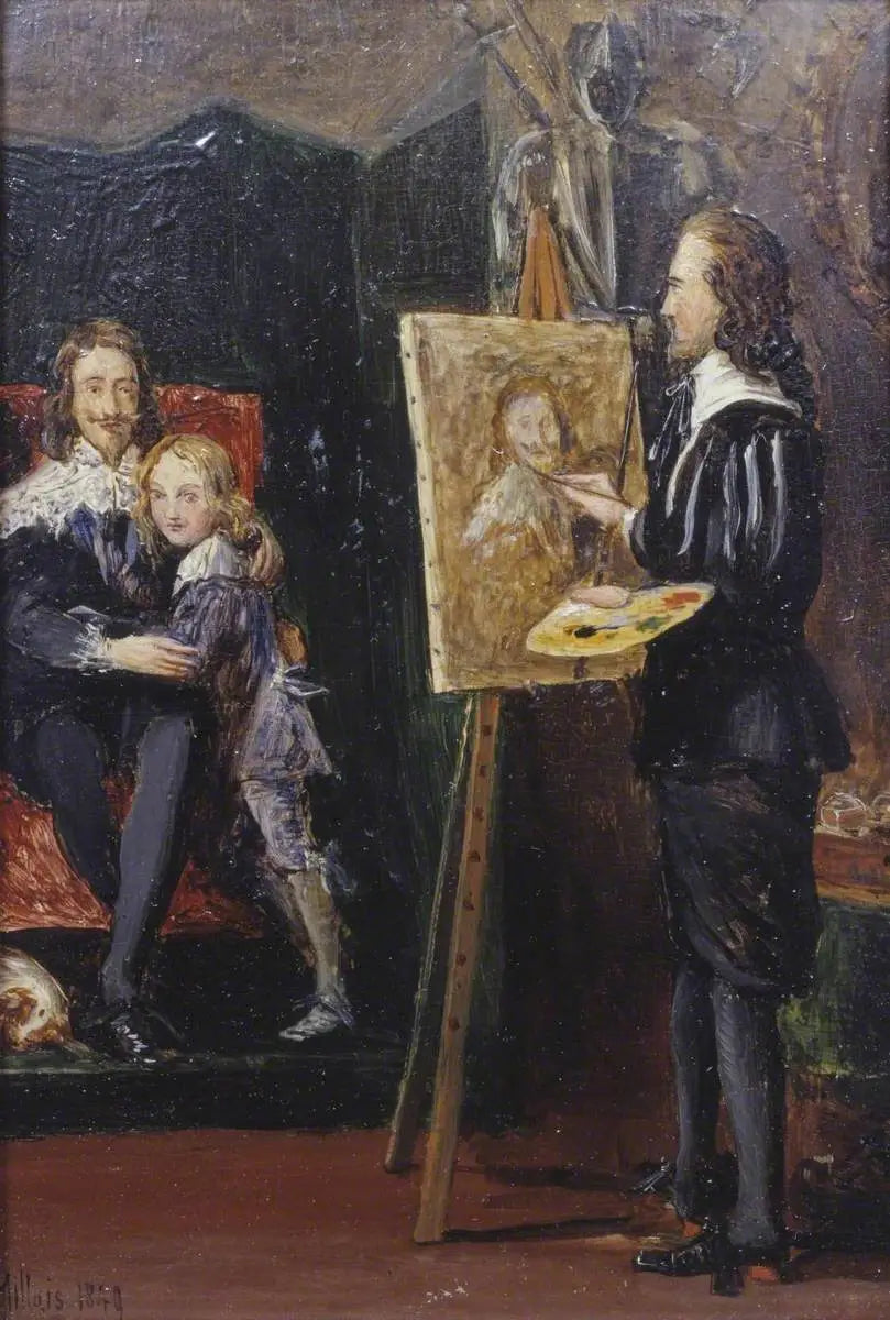 Karl I och hans son i Van Dycks verkstad - John Everett Millais