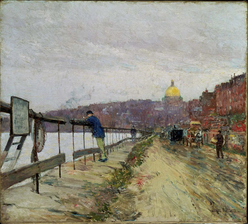 Charles River och Beacon Hill - Childe Hassam