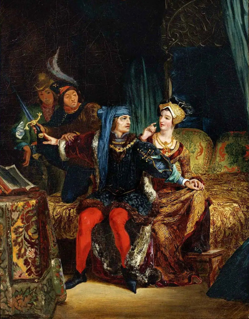 Karl VI och Odette de Champdivers - Eugène Delacroix