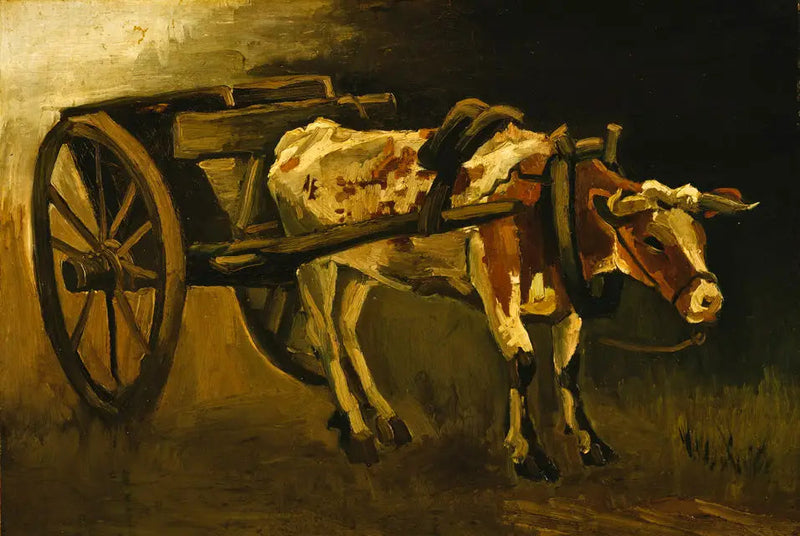 Vagn med röd och vit oxe - Vincent van Gogh