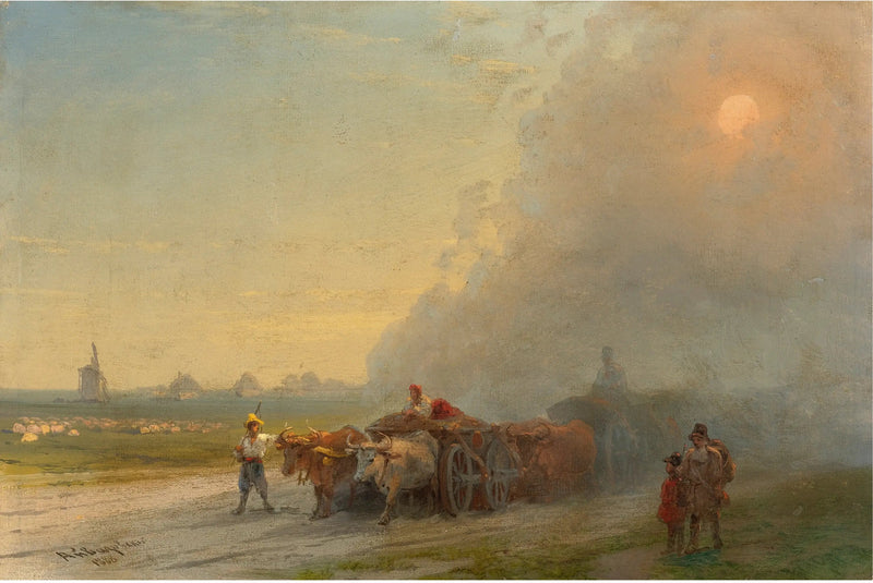 Oxdragare i den ukrainska stäppen - Ivan Aivazovskij