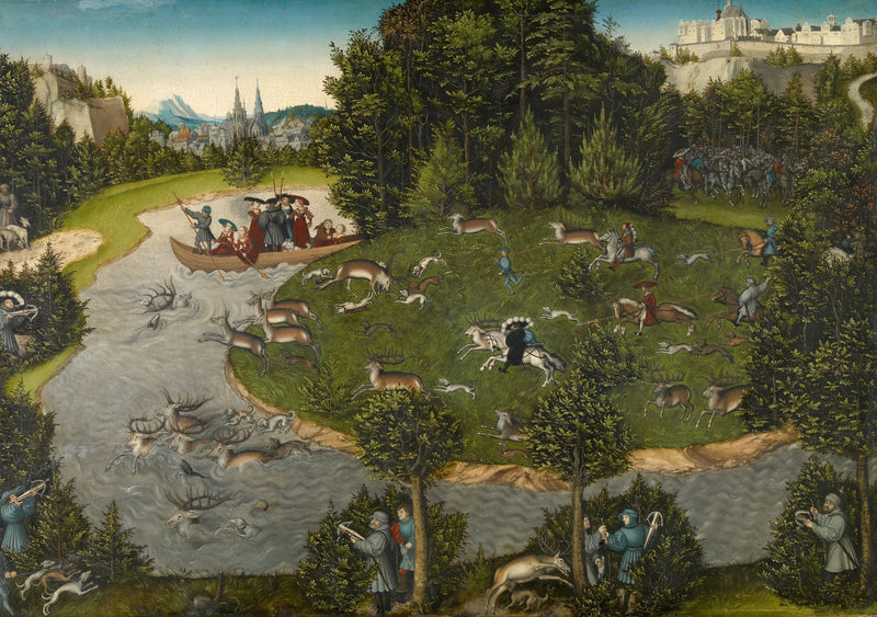 Jägare på jägare av kurfurst Fredrik den vise - Lucas Cranach den äldre