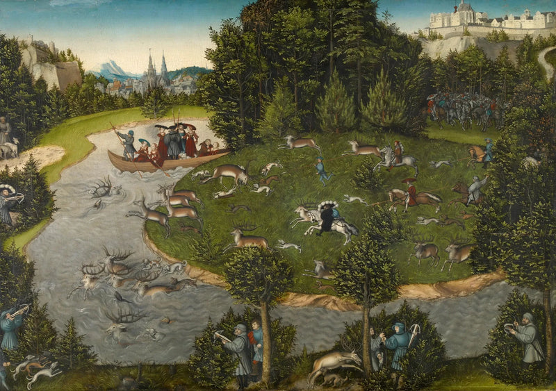 Jägare på jägare av kurfurst Fredrik den vise - Lucas Cranach den äldre