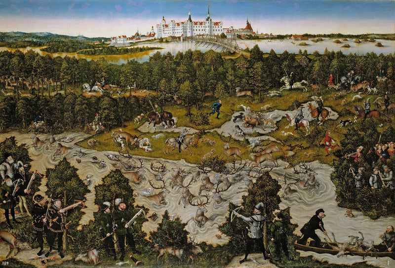Jakt på Torgau-slottet till ära av Ferdinand I - Lucas Cranach den äldre