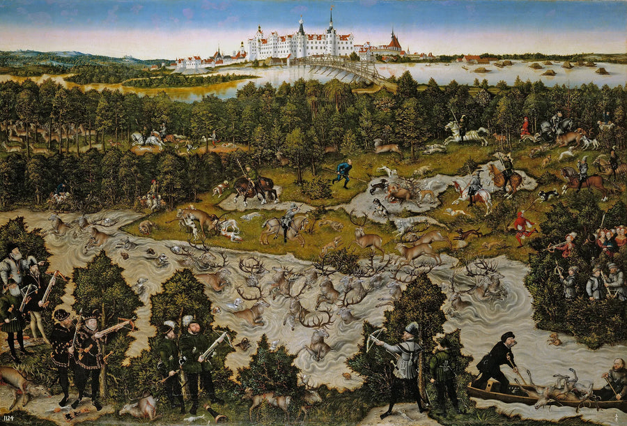 Jakt på Torgau-slottet till ära av Ferdinand I - Lucas Cranach den äldre