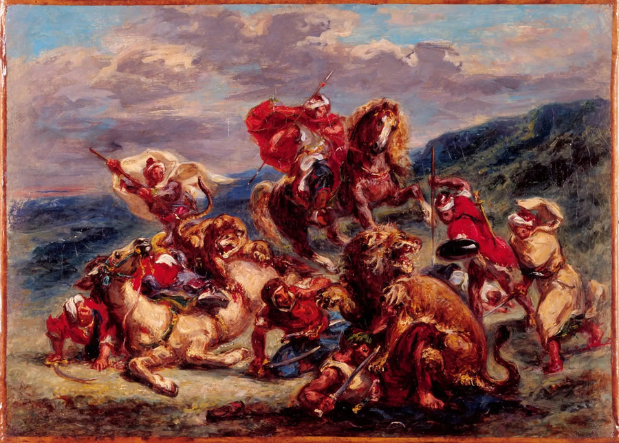 Lejonjakt - Eugène Delacroix
