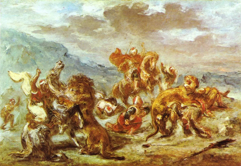 Lejonjakt - Eugène Delacroix