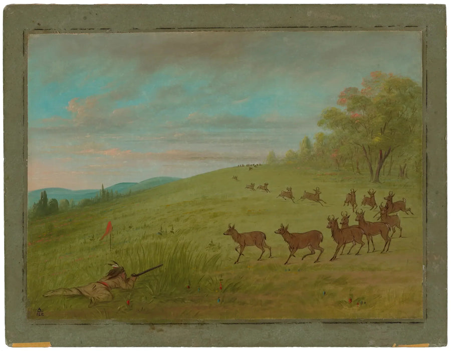 Jakt på antiloper - Assinneboine - George Catlin
