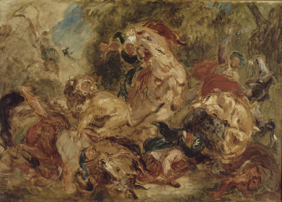 Lejonjakt - Eugène Delacroix
