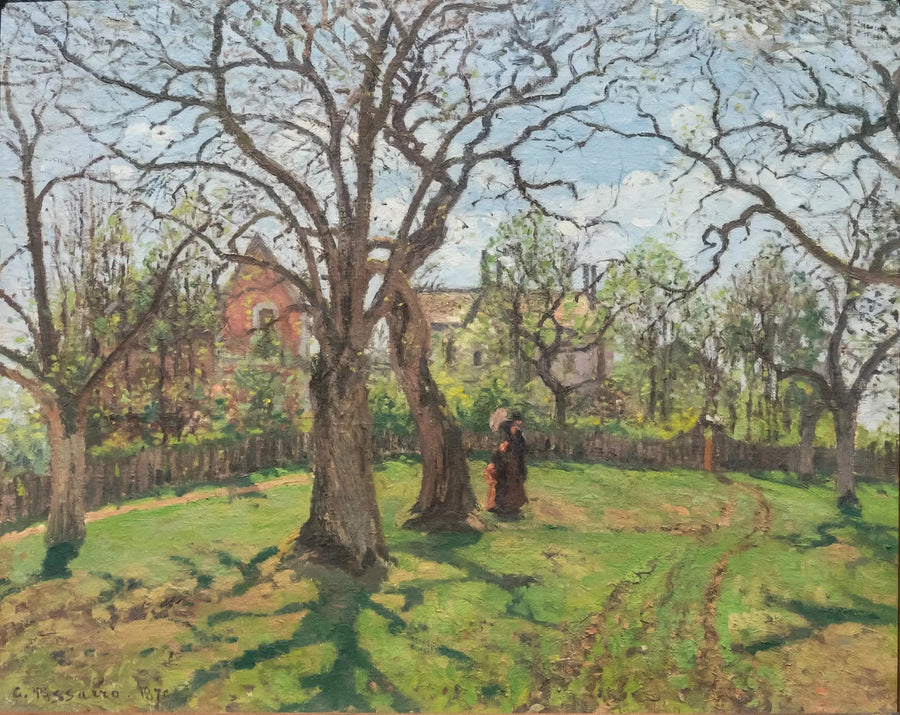 Kastanjer i Louveciennes på våren - Camille Pissarro