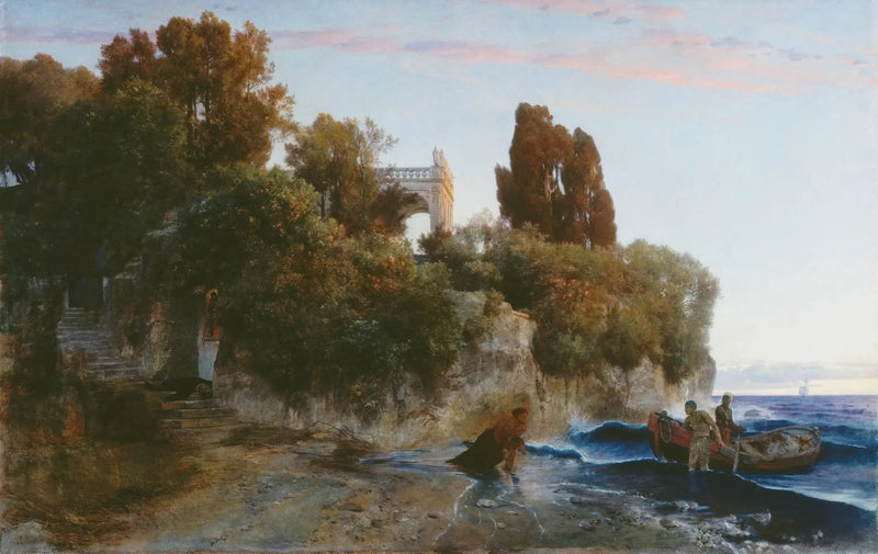 Slott vid havet och mord i slottsgården - Arnold Böcklin