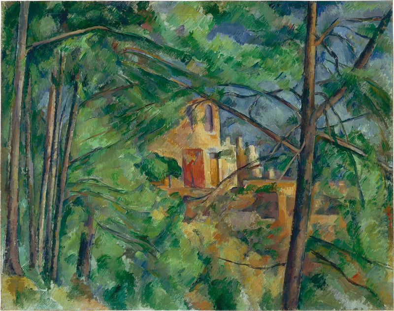 Svart slott bakom träden - Paul Cézanne