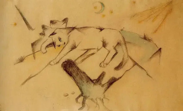 Liggande Katter - Franz Marc