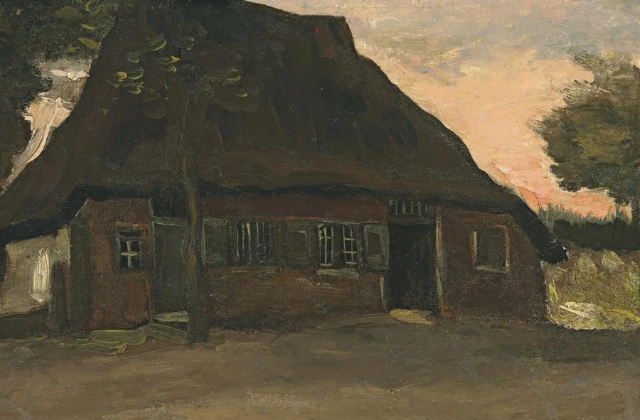 Trädkantad stuga - Vincent van Gogh