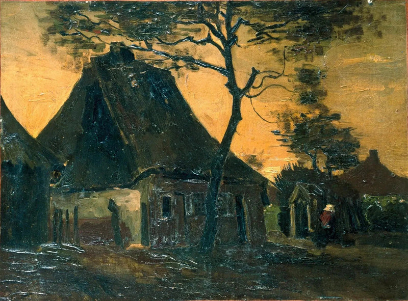 Trädkantad stuga - Vincent van Gogh