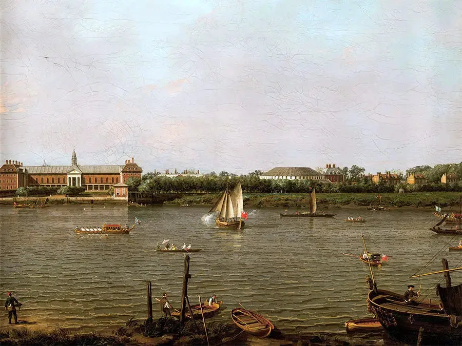 Chelsea College, La Rotonde, Ranelagh House och The Thames - Canaletto