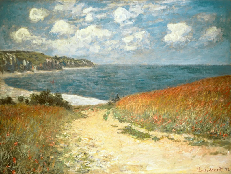 Stig genom sädesfälten i Pourville - Claude Monet